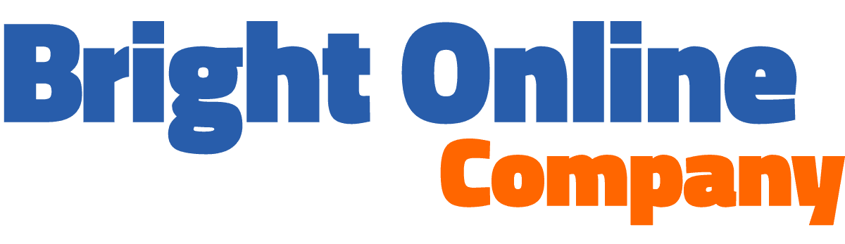 Logo van Bright Online Company - Oranje-Blauw en klein
